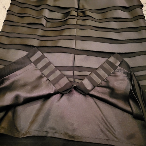 WHBM Black Satin and Chiffon Cocktail Dress - Picture 7 of 7